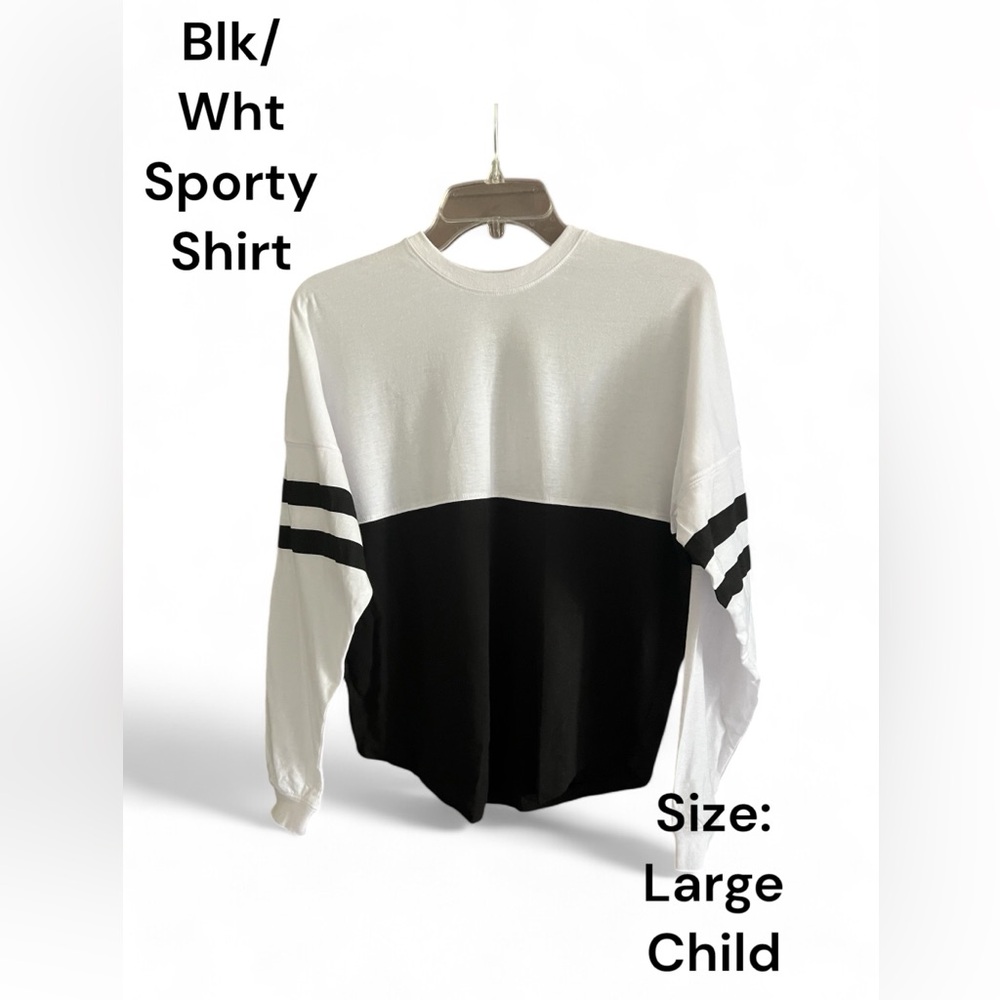 Sporty  Long Sleeved top for girls- NEW! Black and white